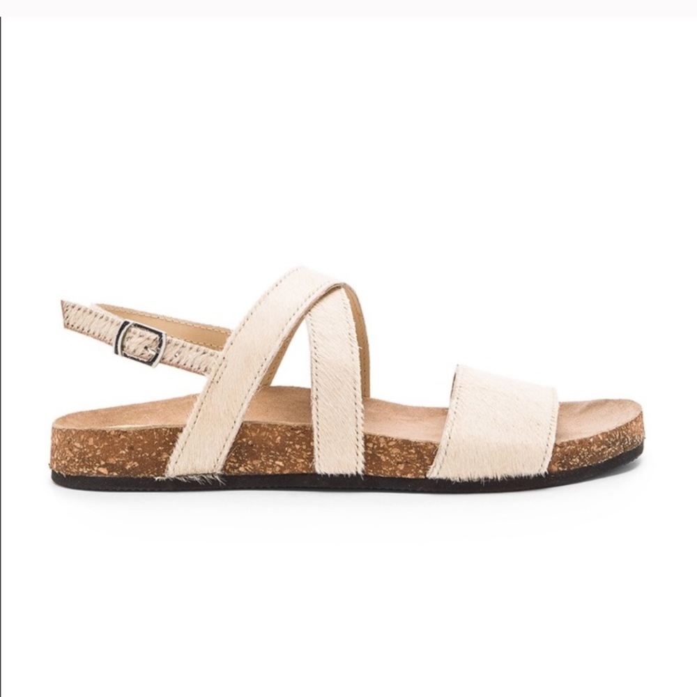 Matisse Cream Cowhide Hair Leather Sandal